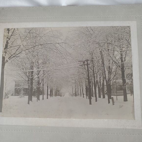 White River Jct Vt Signed 1900 Photograph Winter Scene 5x7 On 9x7 Cardboard - Picture 2 of 12